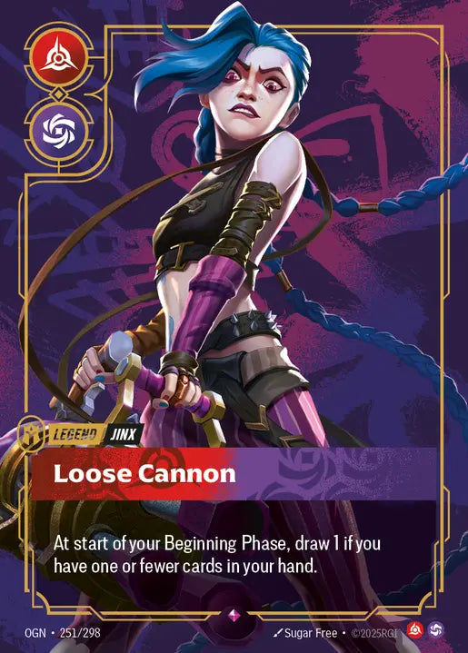 Jinx, Loose Cannon Foil Rare Origins 251/298 NM