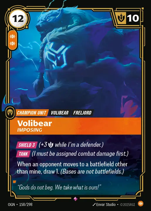 Volibear, Imposing Foil Rare Origins 158/298 NM