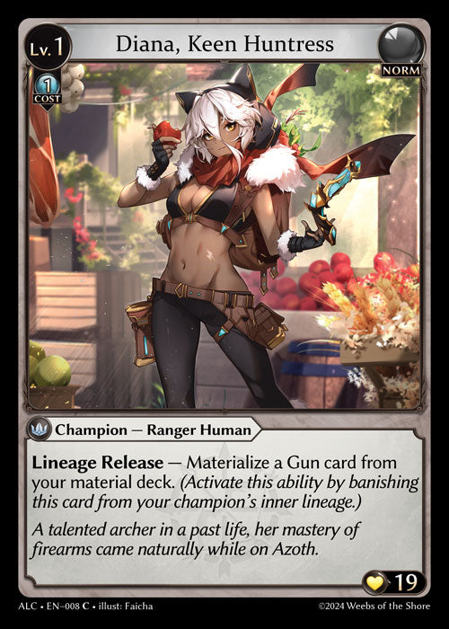 Diana, Keen Huntress Common Alchemical Revolution 008 NM