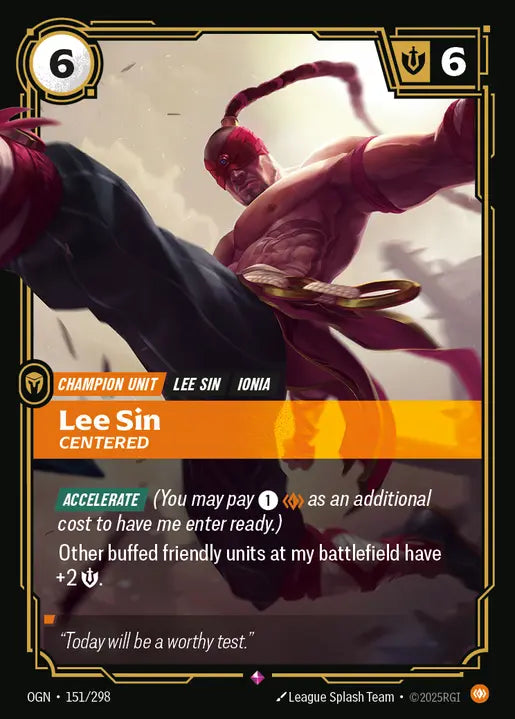 Lee Sin, Centered Foil Rare Origins 151/298 NM