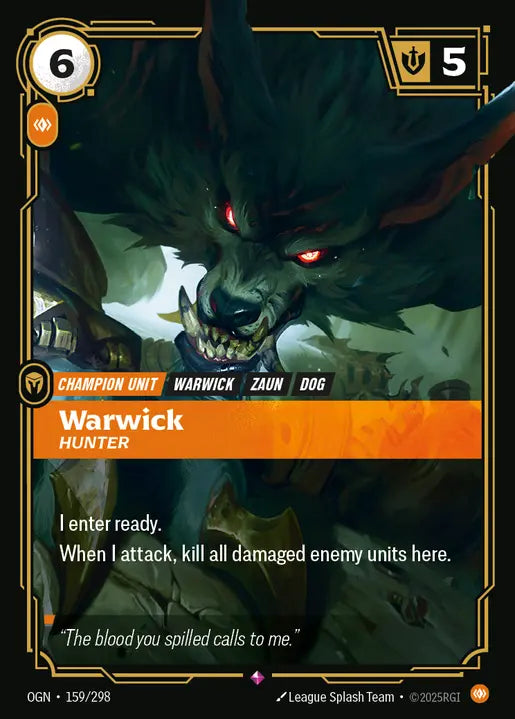 Warwick, Hunter Foil Rare Origins 159/298 NM