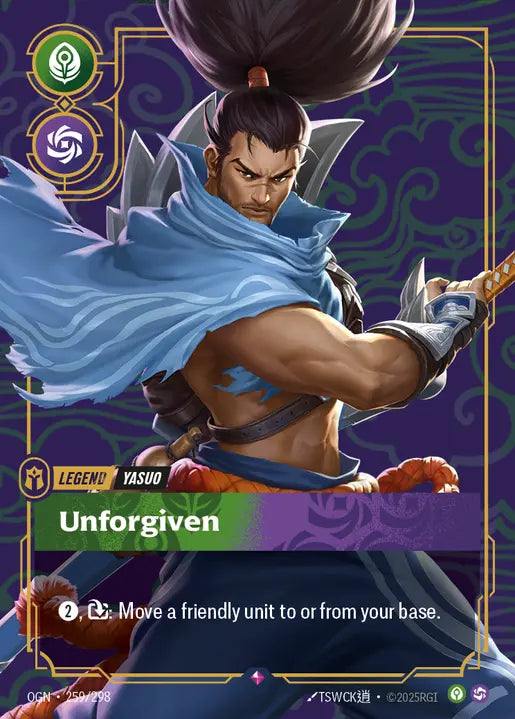 Yasuo, Unforgiven Foil Rare Origins 259/298 NM