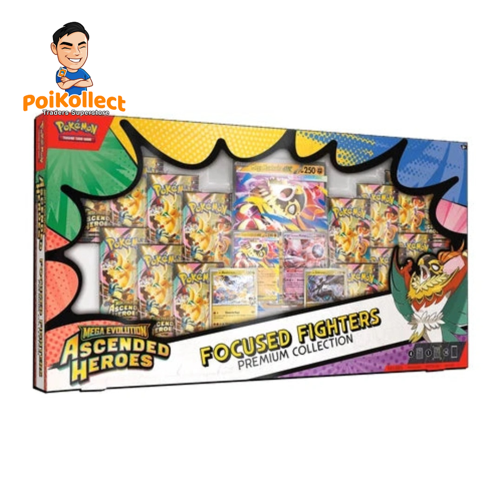 1 unit Ascended Heroes Focused Fighters Premium Collection with 1 Box Pitch Black
