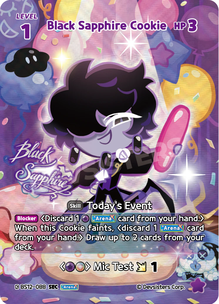 Black Sapphire Cookie (SEC) Secret Rare Festival Arena BS12-088 NM