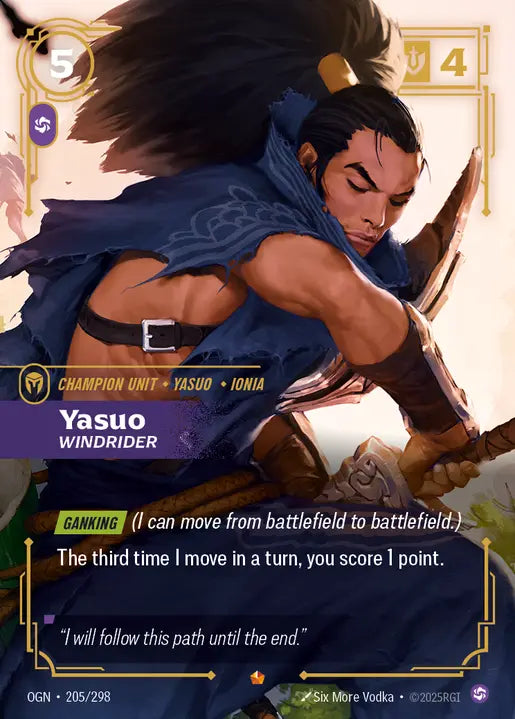 Yasuo, Windrider Foil Epic Origins 205/298 NM