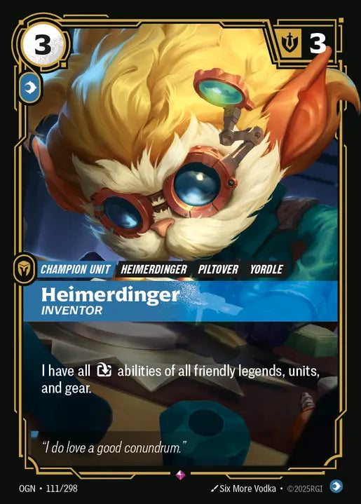Heimerdinger, Inventor Foil Rare Origins 111/298 NM