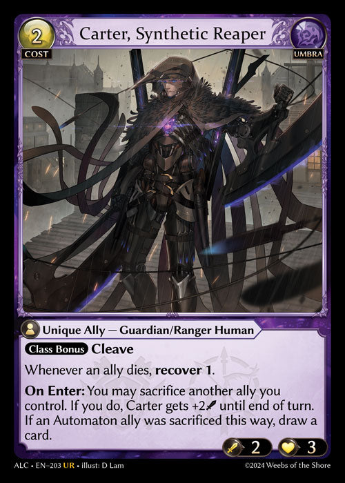 Carter, Synthetic Reaper Ultra Rare Alchemical Revolution 203 NM