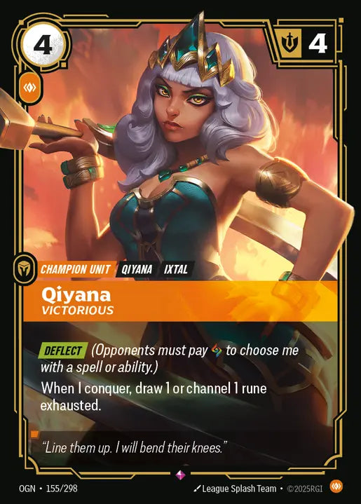 Qiyana, Victorious Foil Rare Origins 155/298 NM