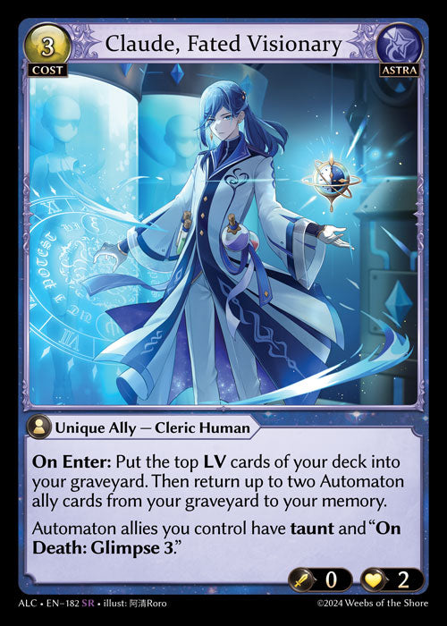 Claude, Fated Visionary Super Rare Alchemical Revolution 182 NM